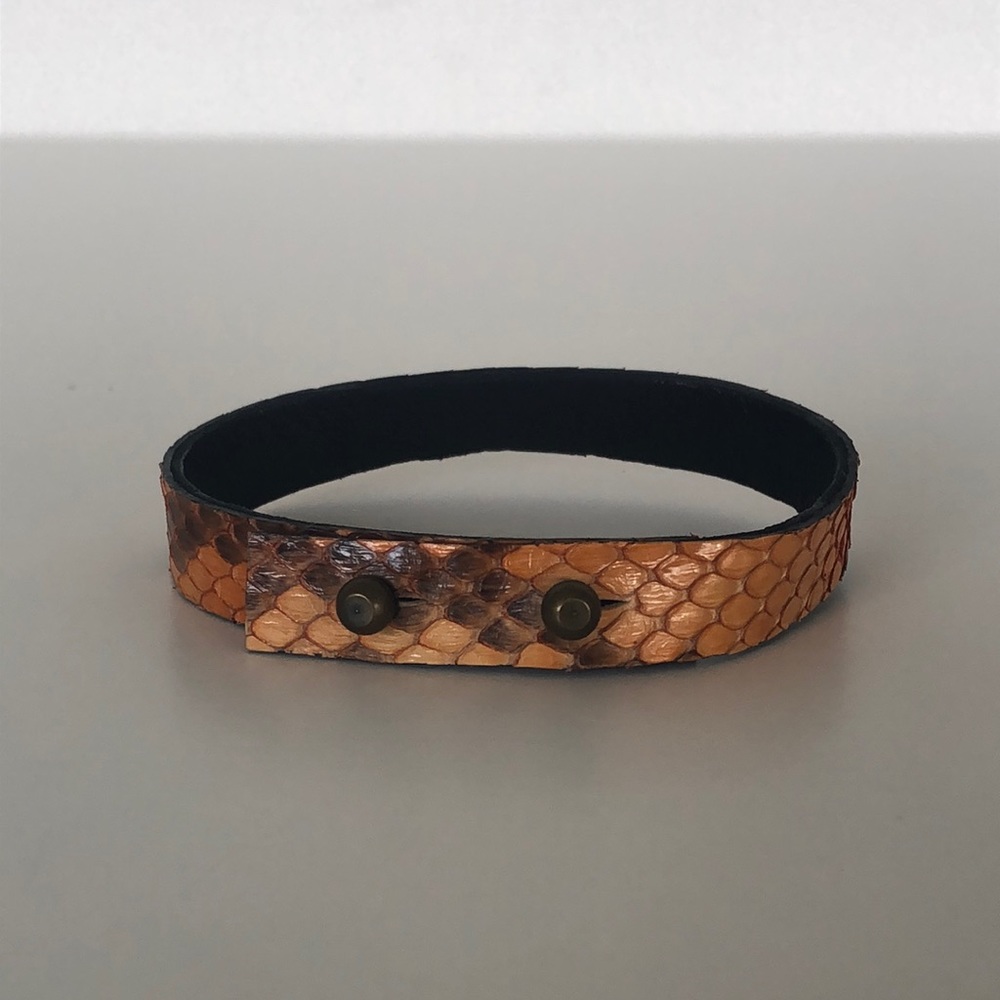 Snakeskin Python Leather Wrap Bracelet